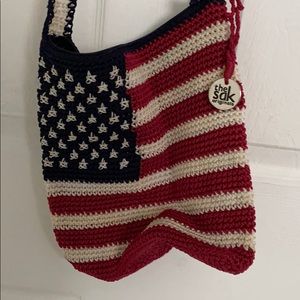 SAKS ORIGINALS AMERICAN FLAG CROSSBODY PURSE